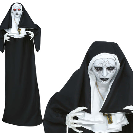 Halloweenowa figurka strasznej kobiety z światłem, dźwiękiem i ruchem, 1,5 m