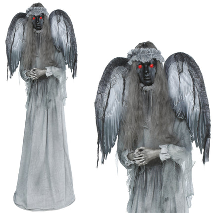 Halloweenowa figurka „Dark Angel” z światłem, dźwiękiem i ruchem, 1,7 m