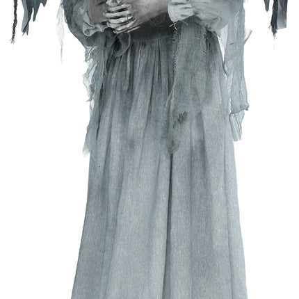 Halloweenowa figurka „Dark Angel” z światłem, dźwiękiem i ruchem, 1,7 m