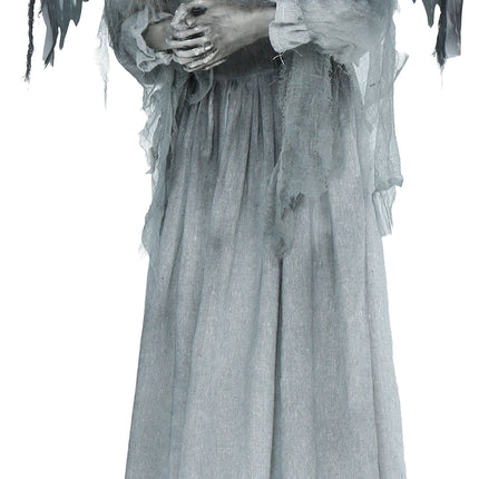 Halloweenowa figurka „Dark Angel” z światłem, dźwiękiem i ruchem, 1,7 m
