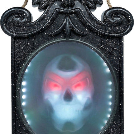 Lustro na Halloween z obrazkiem, światłem i ruchomym elementem, 45 cm