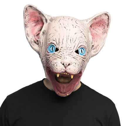 Lateksowa maska na głowę „Horror cat”