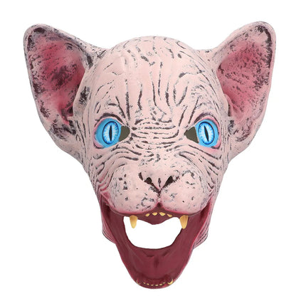 Lateksowa maska na głowę „Horror cat”