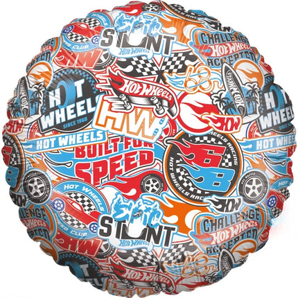 Balonik Hot Wheels z helem, kolorowy, pusty, 45 cm
