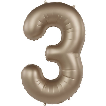 3 Jaar Cijfer Ballon Goud 86cm van Folat koop je bij Partywinkel