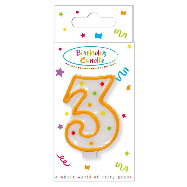 3 Jaar Kaars Geel van Procos koop je bij Partywinkel