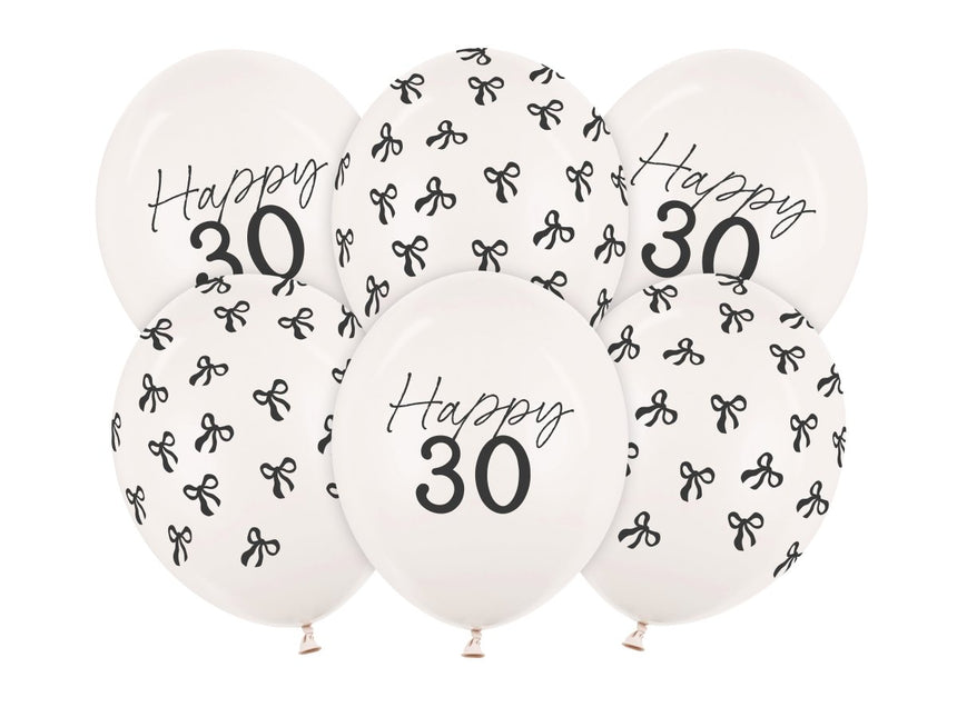 30 Jaar Ballonnen 30cm 50st van Partydeco koop je bij Partywinkel