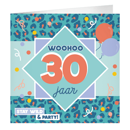30 Jaar Wenskaart 23cm - Partywinkel - 8716764239014