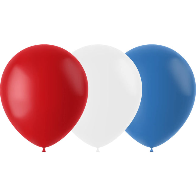 Balony czerwono-biało-niebieskie 23 cm - 50 sztuk