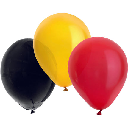 Balony czarno-żółto-czerwone 23 cm - 50 sztuk
