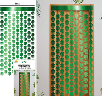 Zasłona drzwiowa Hawaii Zielone liście palmowe 2m