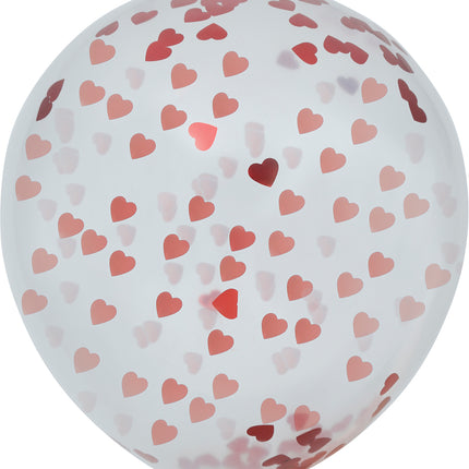 Torba 10 balonów z konfetti w kształcie serc