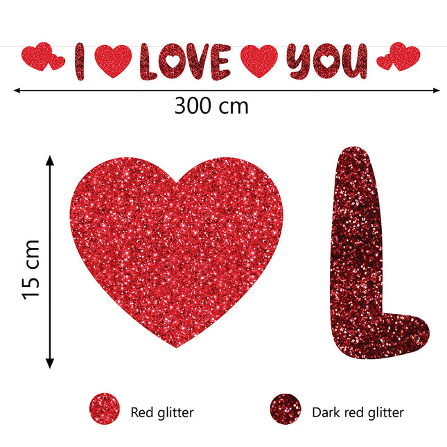 Kocham Cię girlanda 300 cm