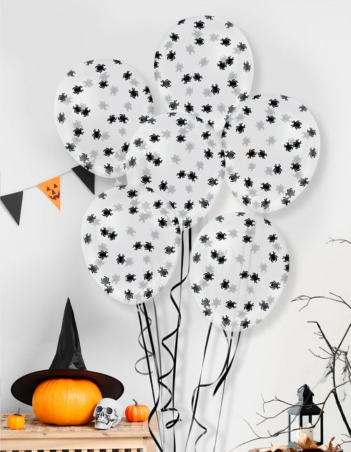 Halloweenowy balon konfetti z pająkami 10szt