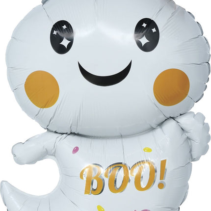 Balonik helowy na Halloween – biały duch, pusty, 75 cm