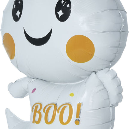 Balonik helowy na Halloween – biały duch, pusty, 75 cm