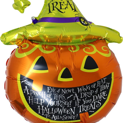 Balonik helowy na Halloween, zielono-pomarańczowa dynia, pusty, 70 cm