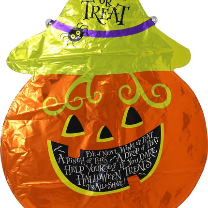 Balonik helowy na Halloween, zielono-pomarańczowa dynia, pusty, 70 cm