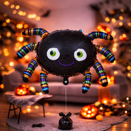 Balonik helowy na Halloween – pająk, pusty, 75 cm