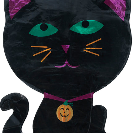 Balonik helowy z motywem kota na Halloween, pusty, 60 cm