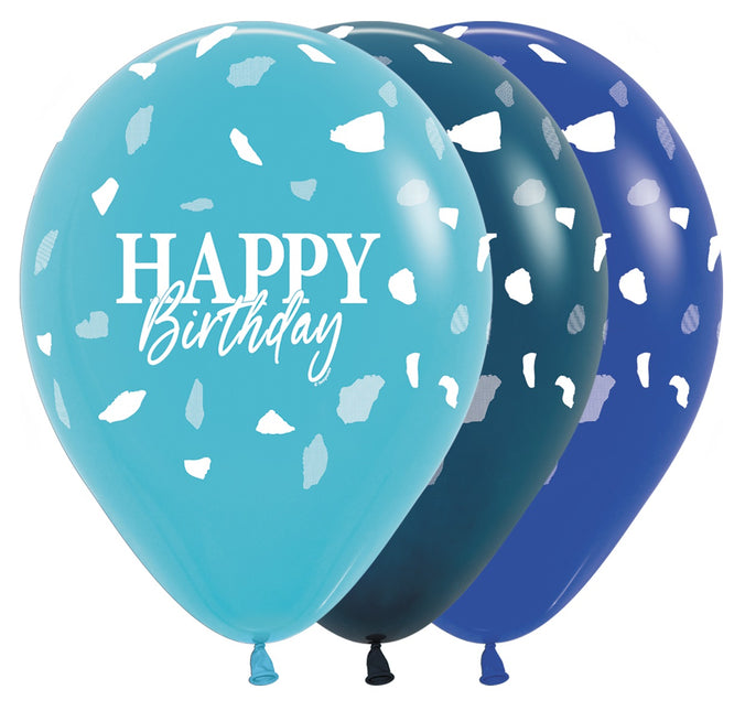 Balony urodzinowe niebieskie 30cm 25szt