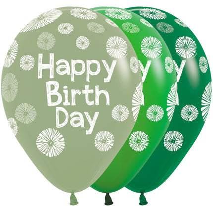 Balony urodzinowe zielone 30cm 25szt