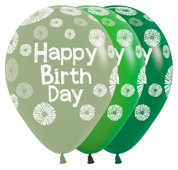 Balony urodzinowe zielone 30cm 25szt