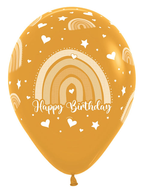 Balony urodzinowe kolorowe tęcza 30cm 12szt