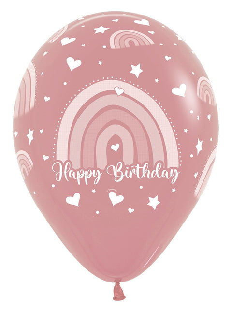 Balony urodzinowe kolorowe tęcza 30cm 12szt