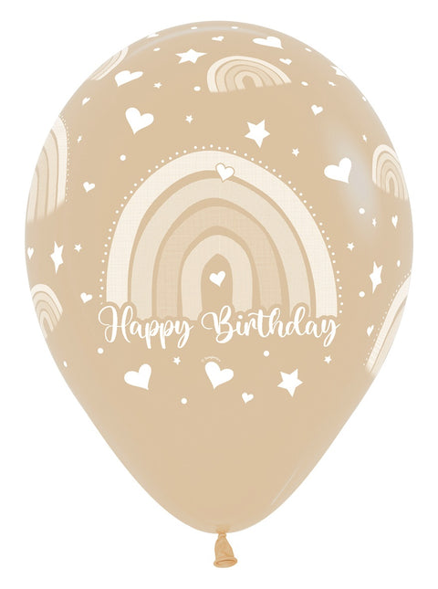 Balony urodzinowe kolorowe tęcza 30cm 12szt