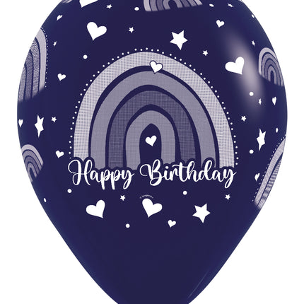 Balony urodzinowe kolorowe tęcza 30cm 25szt
