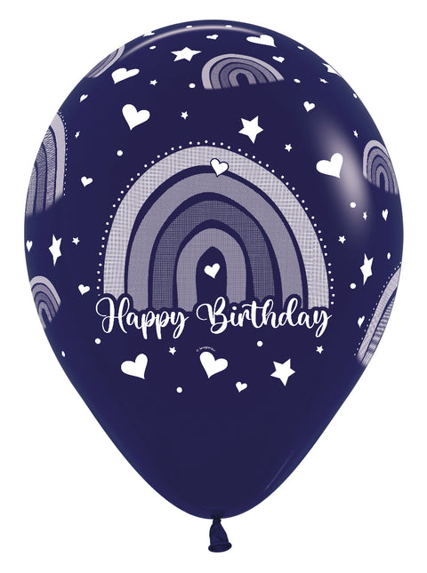 Balony urodzinowe kolorowe tęcza 30cm 25szt