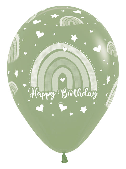 Balony urodzinowe kolorowe tęcza 30cm 25szt