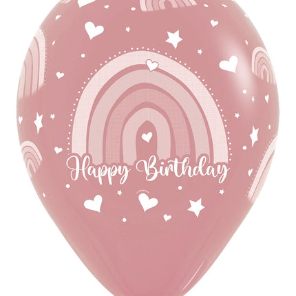 Balony urodzinowe kolorowe tęcza 30cm 25szt