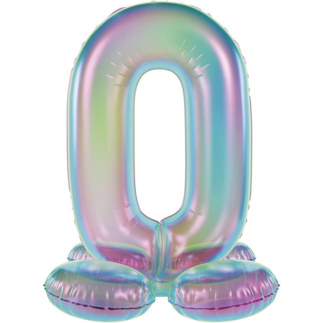 0 Rok Numer Balon Standardowy Holograficzny Pusty 72cm