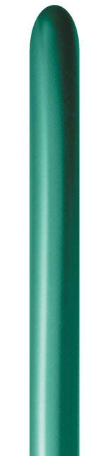 Zielone balony do modelowania metaliczne 1,52 m 50 szt
