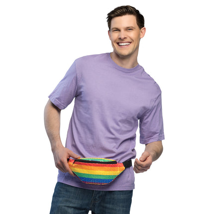 Torebka biodrowa Cekiny tęcza