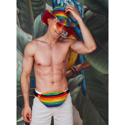 Torebka biodrowa Cekiny tęcza