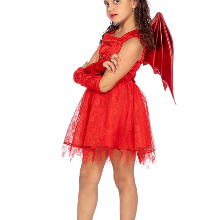 Sukienka Devil Dress Red Girl 3-częściowa