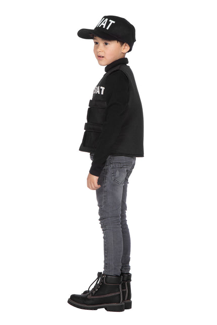 Kamizelka SWAT chłopięca czarna (V)