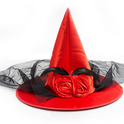 Halloweenowy kapelusz czarownicy pomarańczowy wysoki