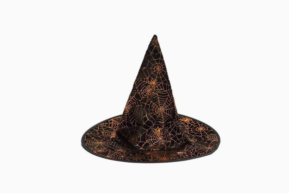 Halloweenowy kapelusz czarownicy Czarna pajęczyna