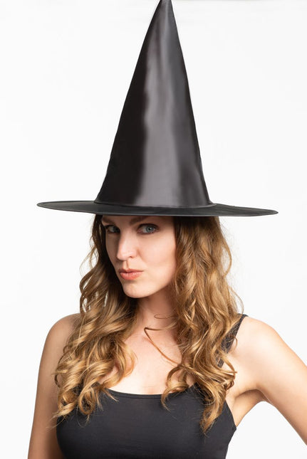 Halloweenowy kapelusz czarownicy czarny wysoki