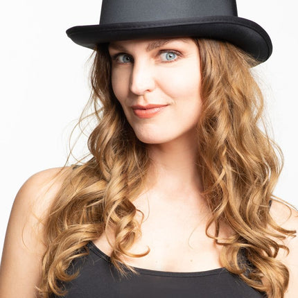 Melonik czarny satynowy