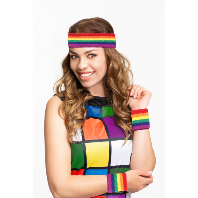 Zestaw opaska na głowę/nadgarstek Rainbow