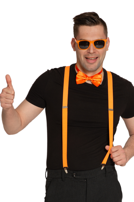 Zestaw Suspenders/Goggles/Strikes Neon Orange