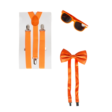 Zestaw Suspenders/Goggles/Strikes Neon Orange