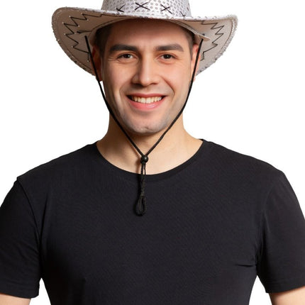 Srebrne cekiny do kowbojskiego kapelusza - opakowanie 6 sztuk