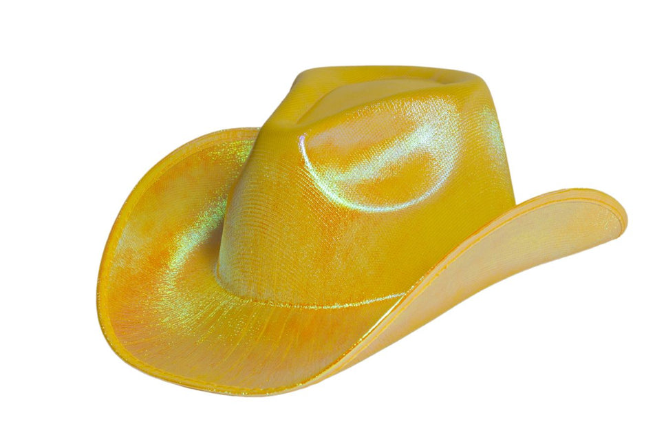Kowbojski kapelusz w kolorze błyszczącego złota