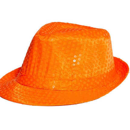 Cekinowa czapka Neon Orange - opakowanie 6 sztuk
